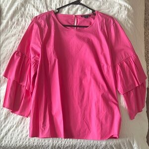 J. Crew Pink Layered Sleeve Blouse
